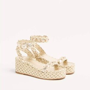 Valentino Garavani Rockstud Flatform Sandal Laminated Nappa Leather 45Mm size 39